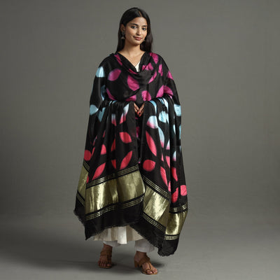 Buy Shibori Clamp Dyed Modal Silk Dupatta with Zari Border 31 Online at iTokri.com