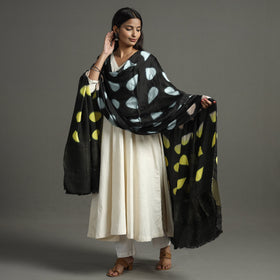 Multicolor - shibori clamp dyed modal silk dupatta