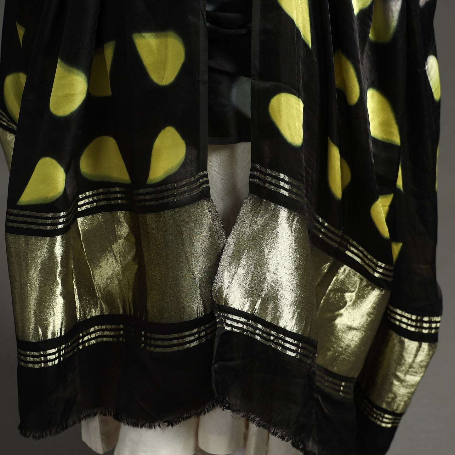 Multicolor - shibori clamp dyed modal silk dupatta