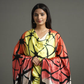 Multicolor - shibori clamp dyed modal silk dupatta