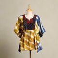 Multicolor - shibori mosaic fusion cotton kaftan (short) 22