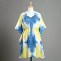 Buy Shibori Tie-Dye Cotton Kaftan with Tie-Up Waist (Medium) Online at iTokri.com