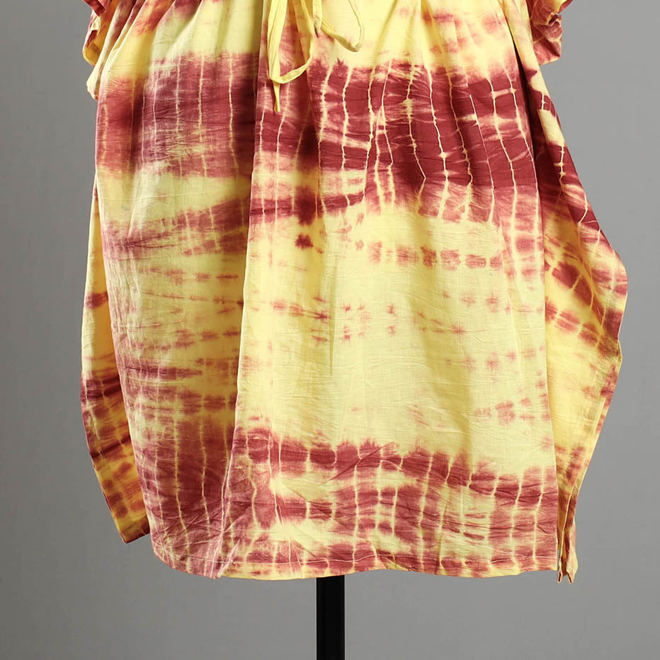  Shibori Tie-Dye Cotton Kaftan with Tie-Up Waist (Medium) Online at iTokri.com
