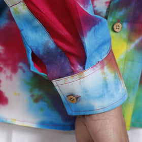  Shibori Tie-Dye Cotton Men Full Sleeve Shirt 