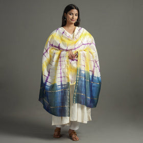 Multicolor - shibori tie-dye handloom chanderi silk dupatta