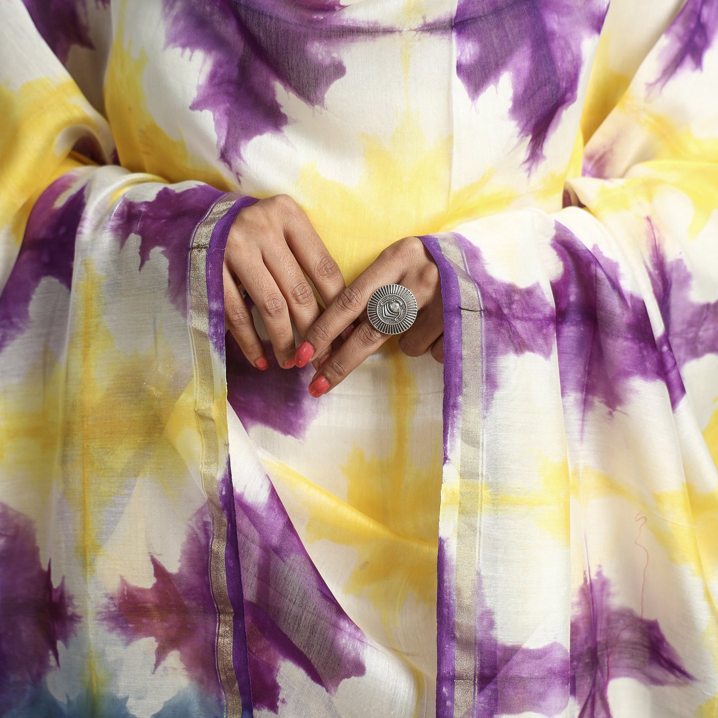 Multicolor - shibori tie-dye handloom chanderi silk dupatta