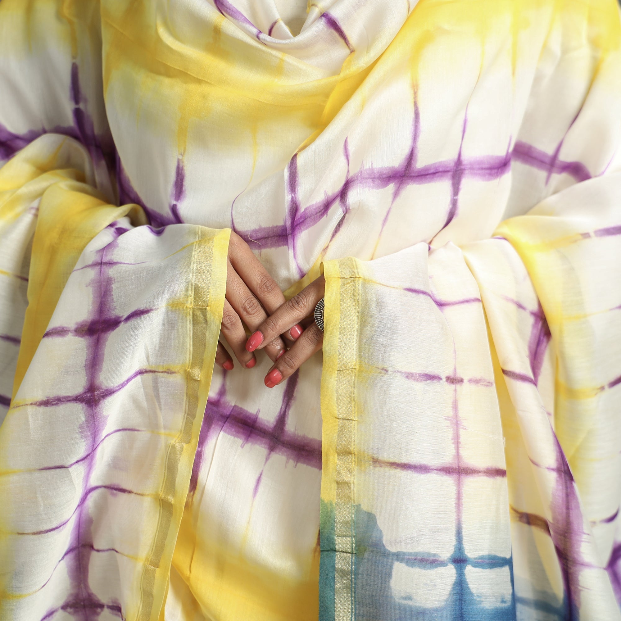 Multicolor - shibori tie-dye handloom chanderi silk dupatta