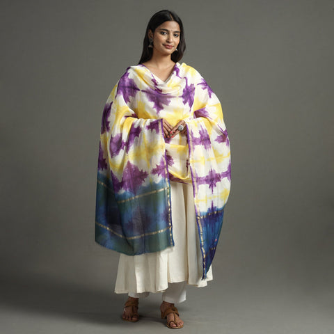 Multicolor - shibori tie-dye handloom chanderi silk dupatta