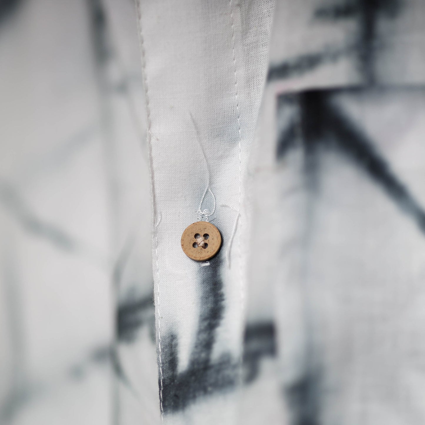 White - shibori tie-dye mul cotton men half sleeve shirt