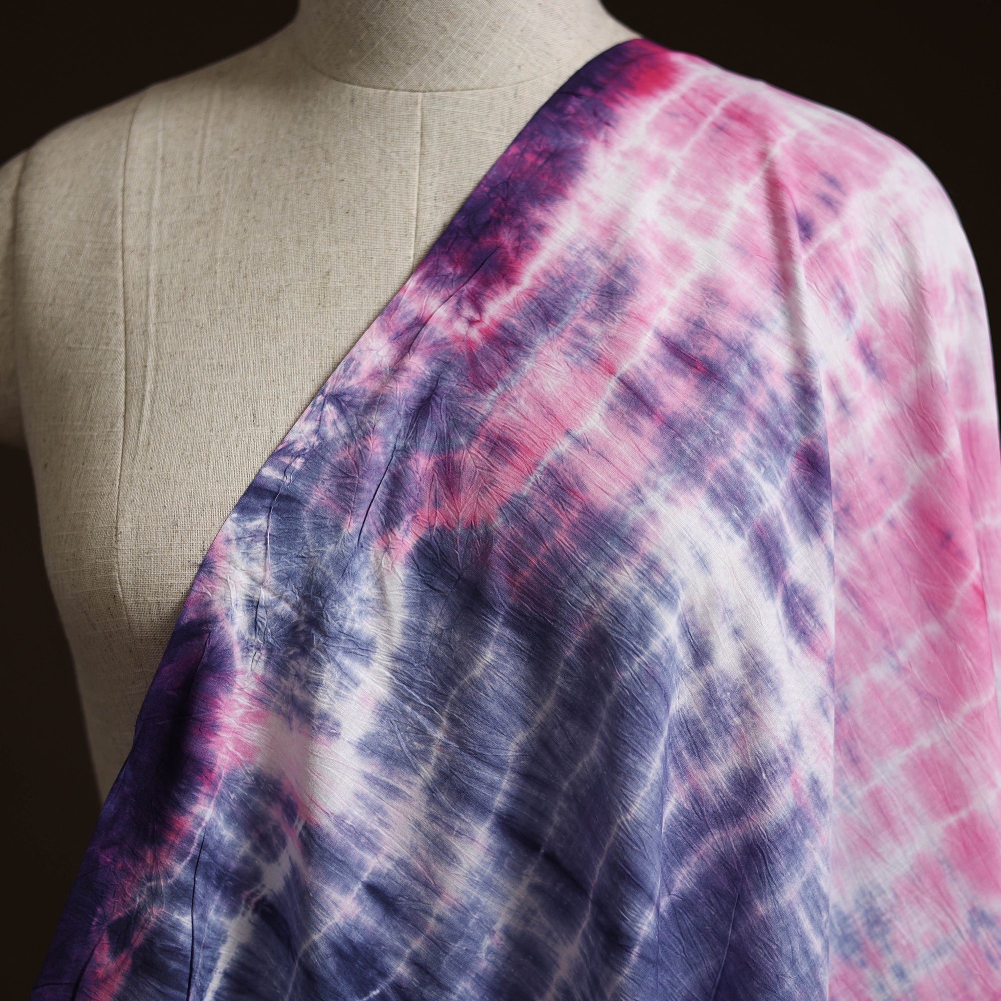 Shibori tie-dye pure mul cotton fabric 10 - handcrafted