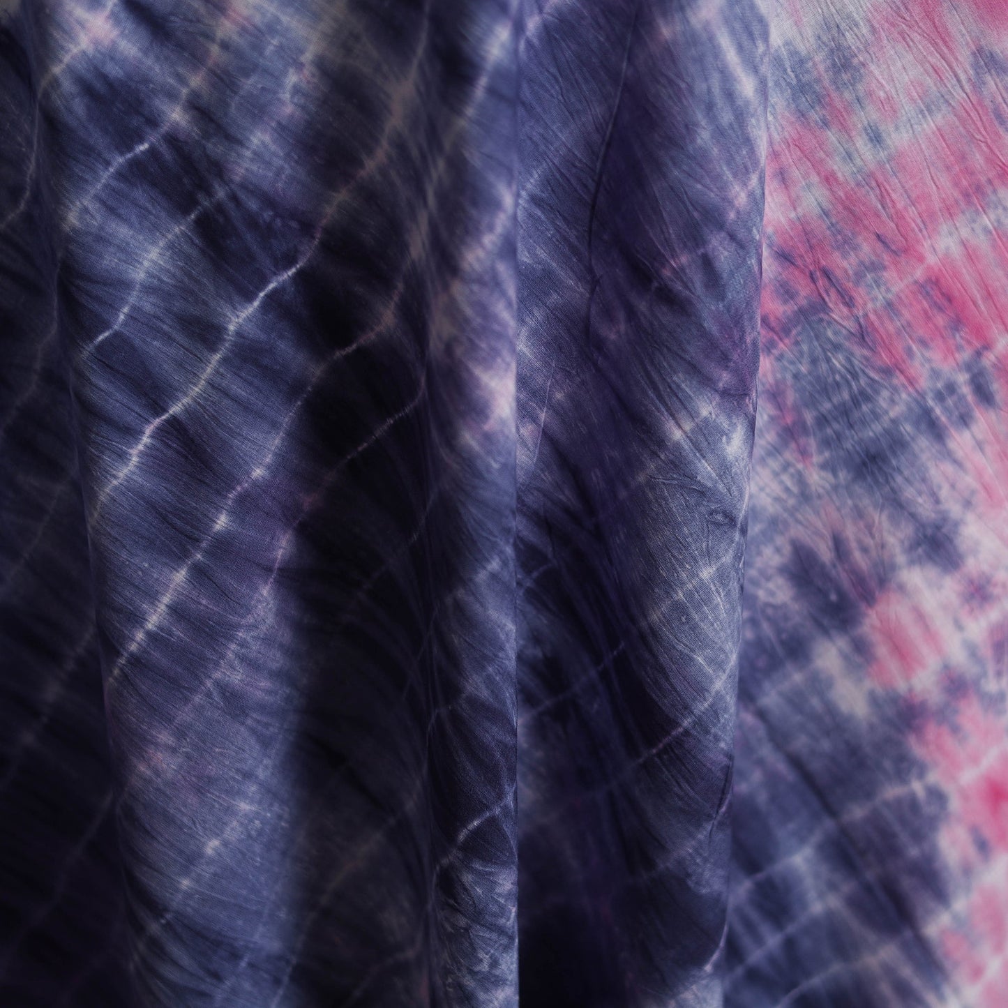 Shibori tie-dye pure mul cotton fabric 10 - handcrafted