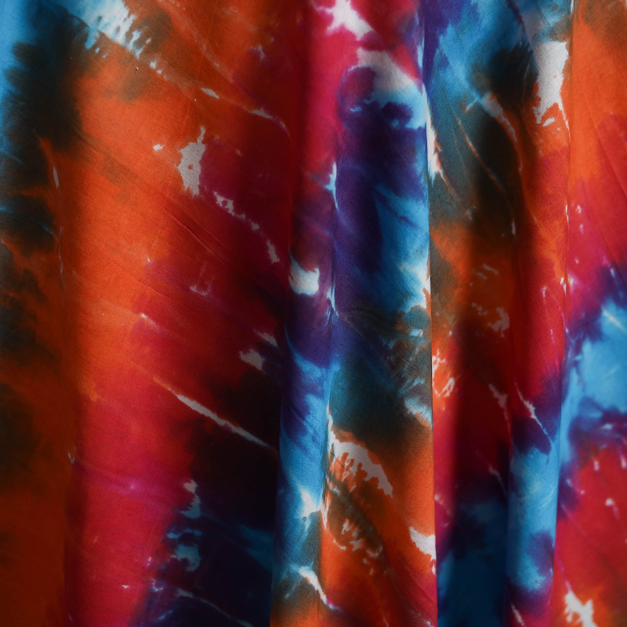 Shibori tie-dye pure mul cotton fabric 20 - handcrafted