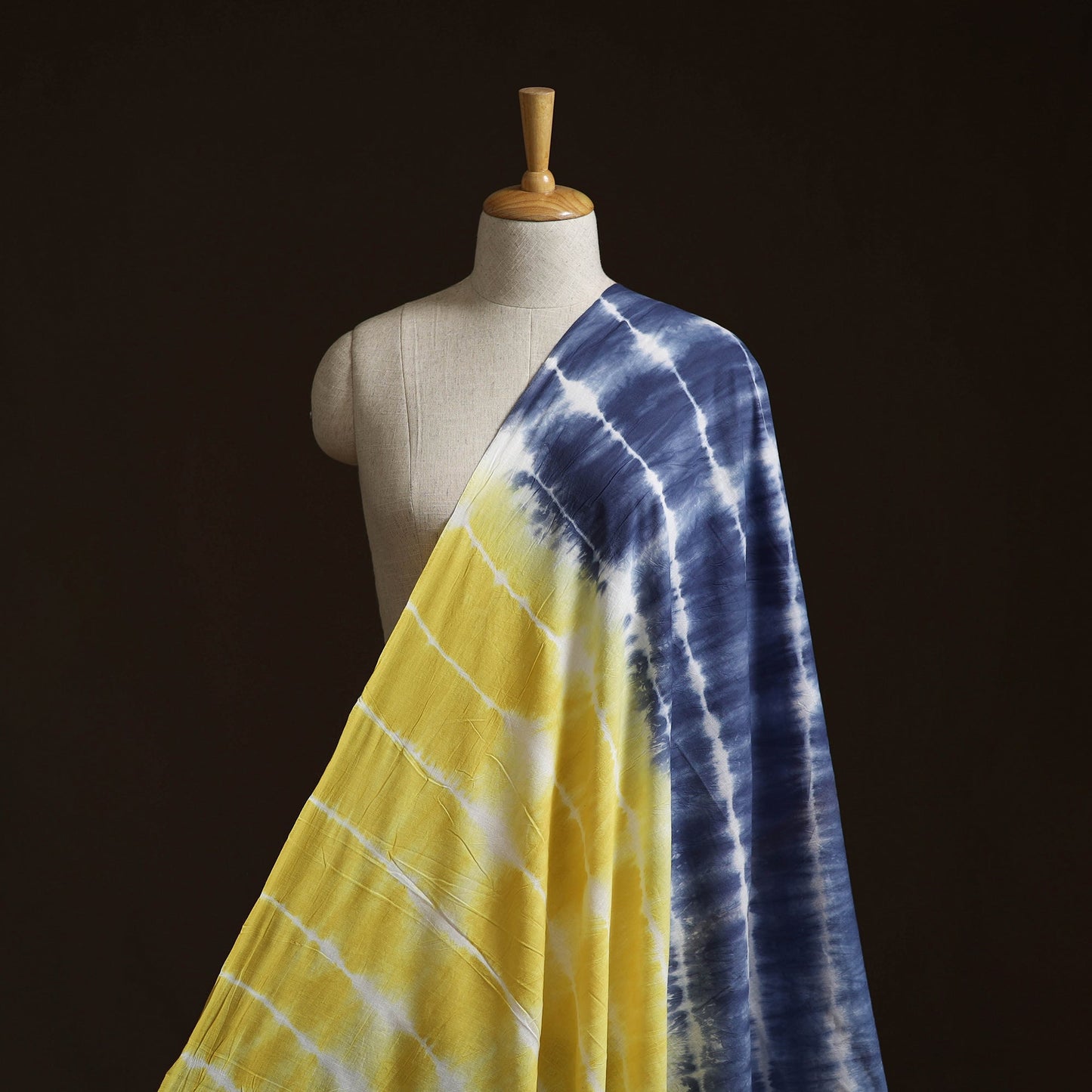 Shibori tie-dye pure mul cotton fabric 25 - handcrafted