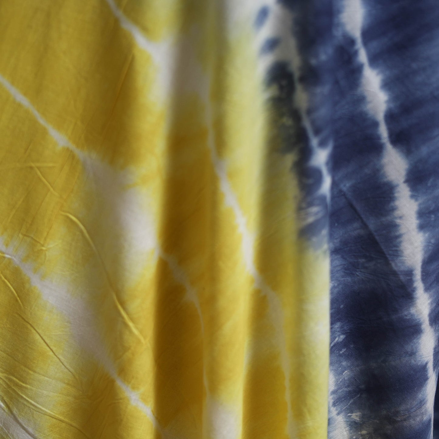 Shibori tie-dye pure mul cotton fabric 25 - handcrafted