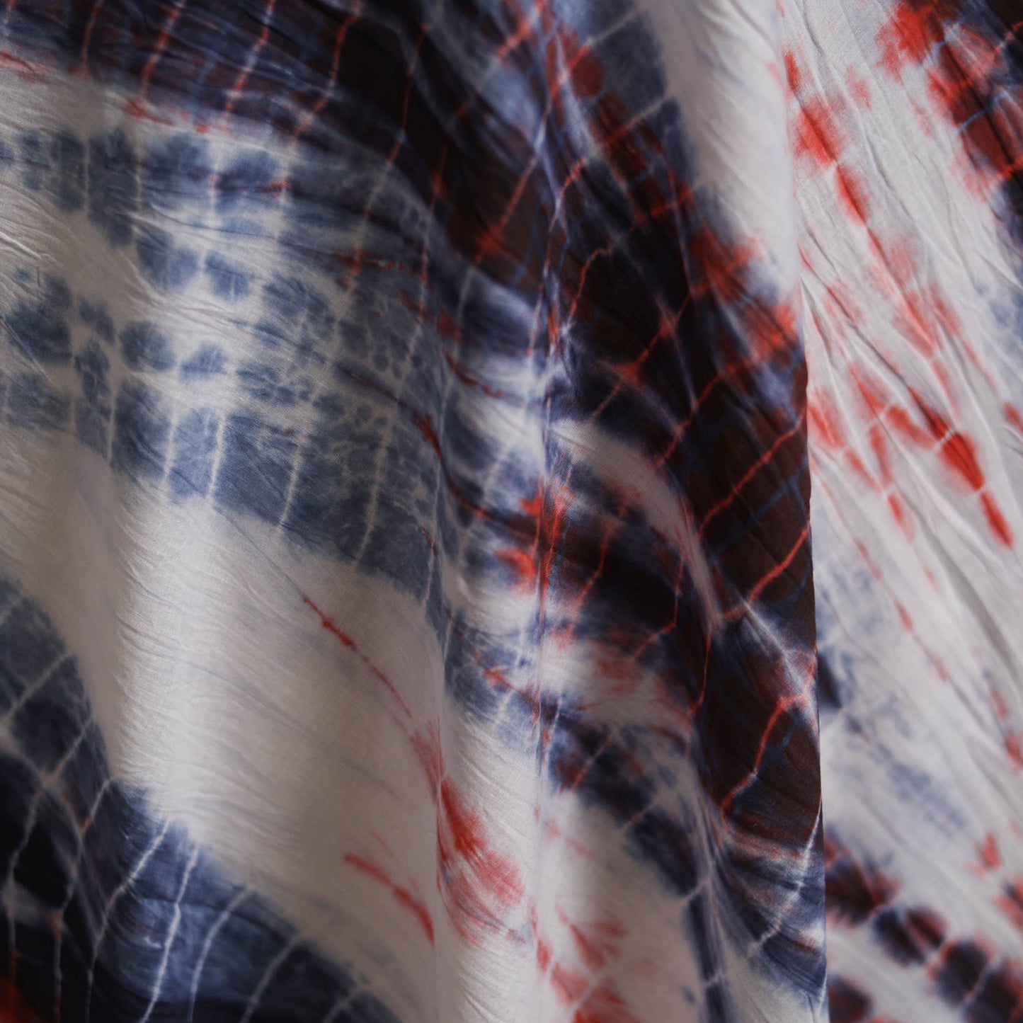 Shibori tie-dye pure mul cotton fabric 29 - handcrafted