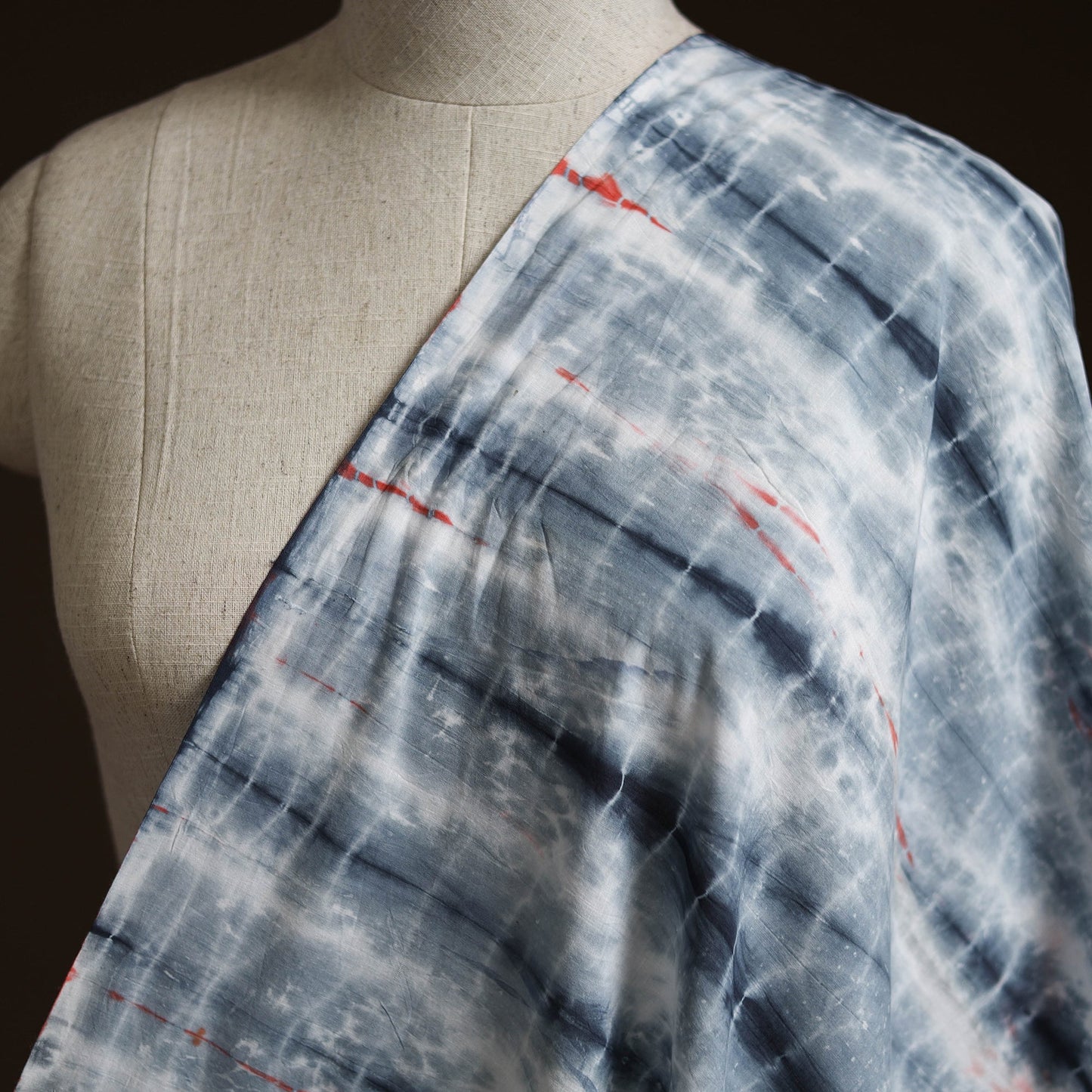 Shibori tie-dye pure mul cotton fabric 31 - handcrafted
