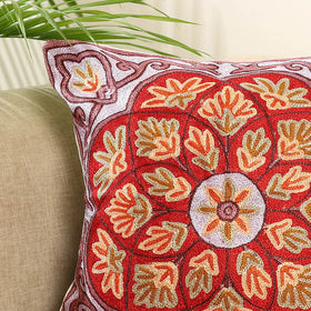 Multicolor - silk thread crewel embroidery cushion cover