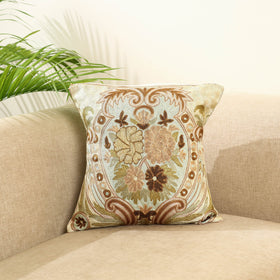 Multicolor - silk thread crewel embroidery cushion cover