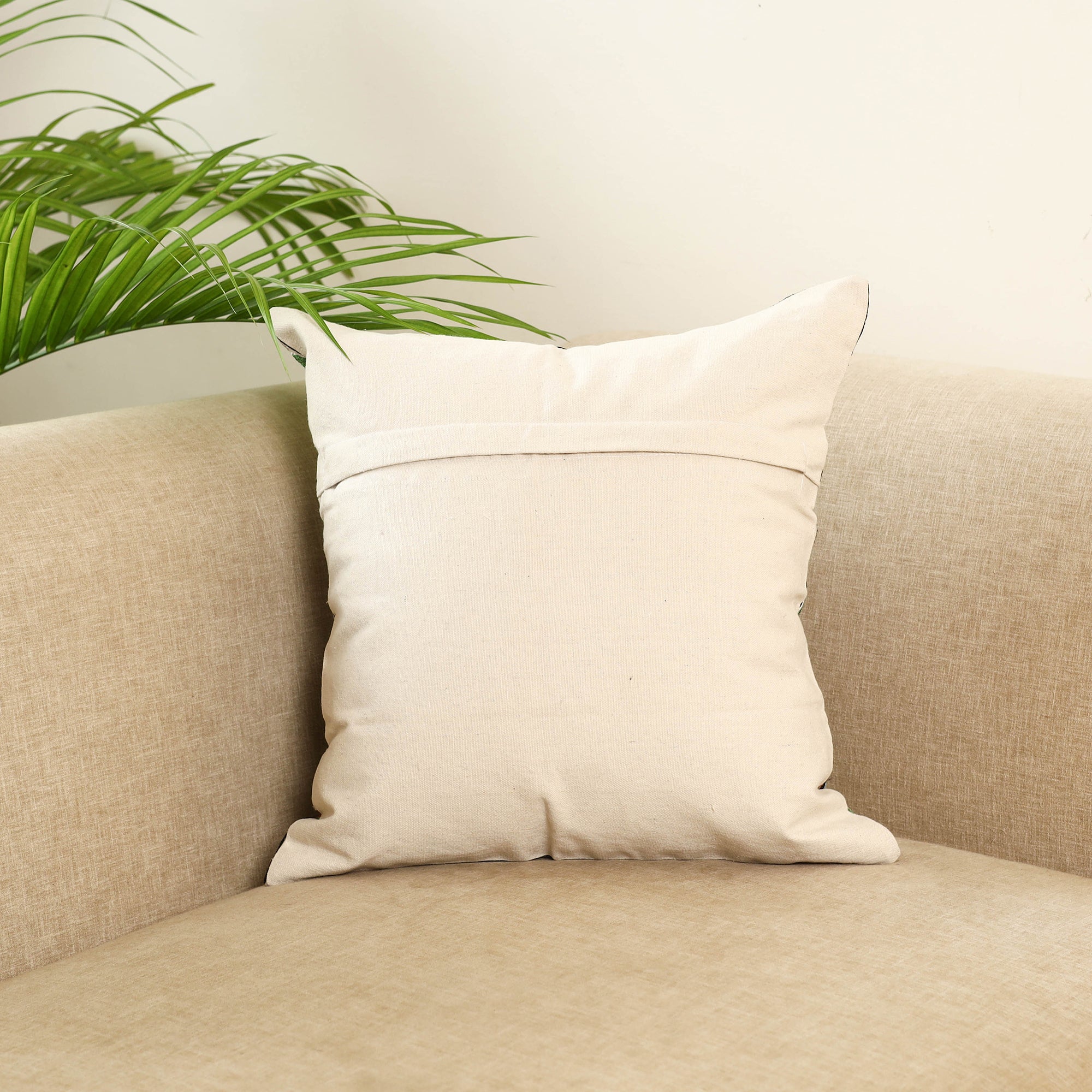 Multicolor Silk Thread Crewel Embroidery Cushion Cover