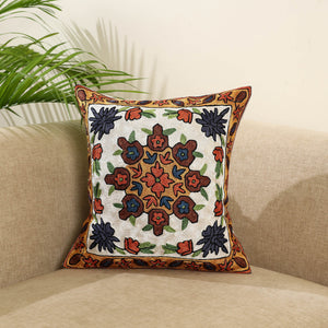 Multicolor - silk thread crewel embroidery cushion cover