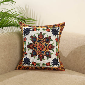Multicolor - silk thread crewel embroidery cushion cover