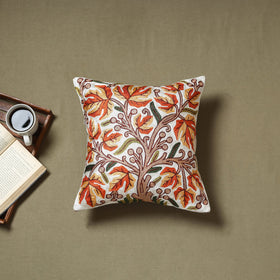 Multicolor - silk thread crewel hand embroidery cushion