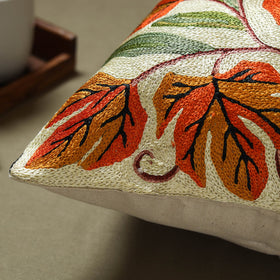 Multicolor - silk thread crewel hand embroidery cushion