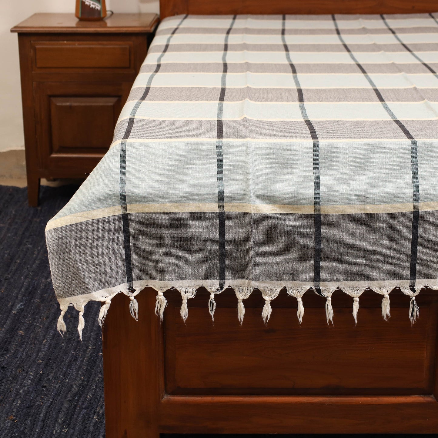 Multicolor - single handloom cotton bed sheet (90 x 60 in)