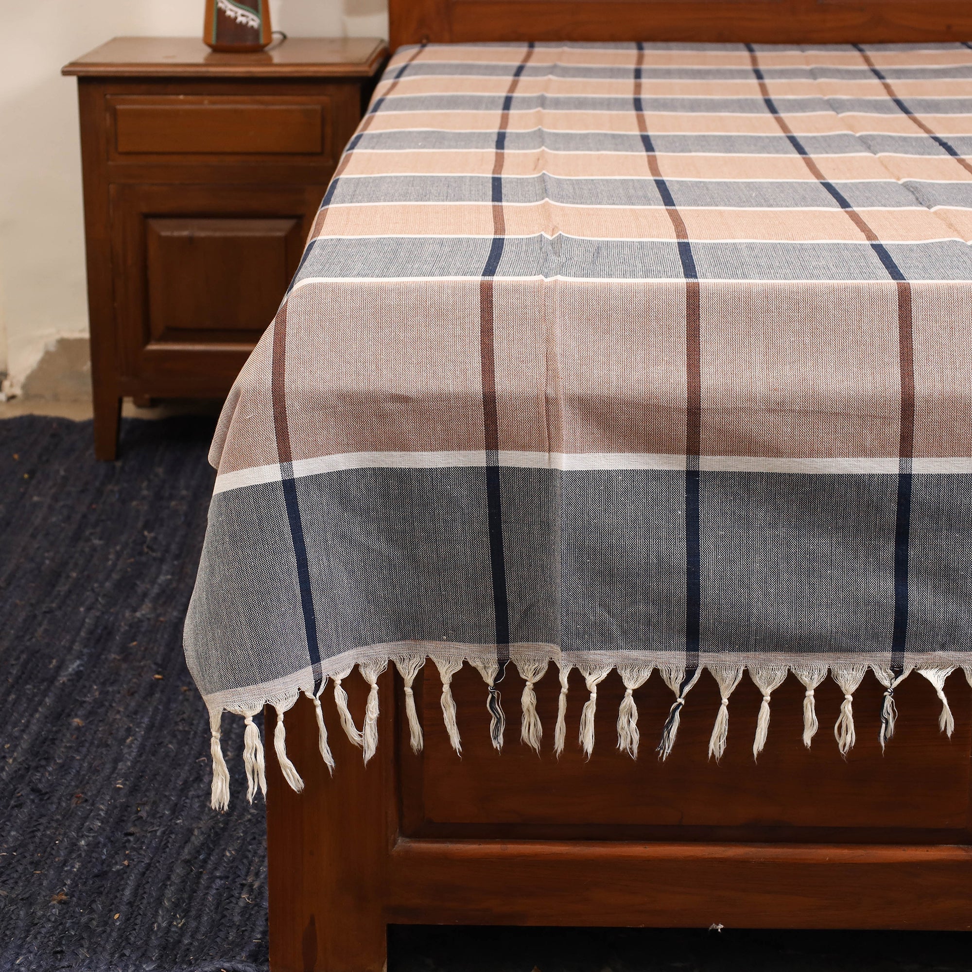 Multicolor - single handloom cotton bed sheet (90 x 60 in)