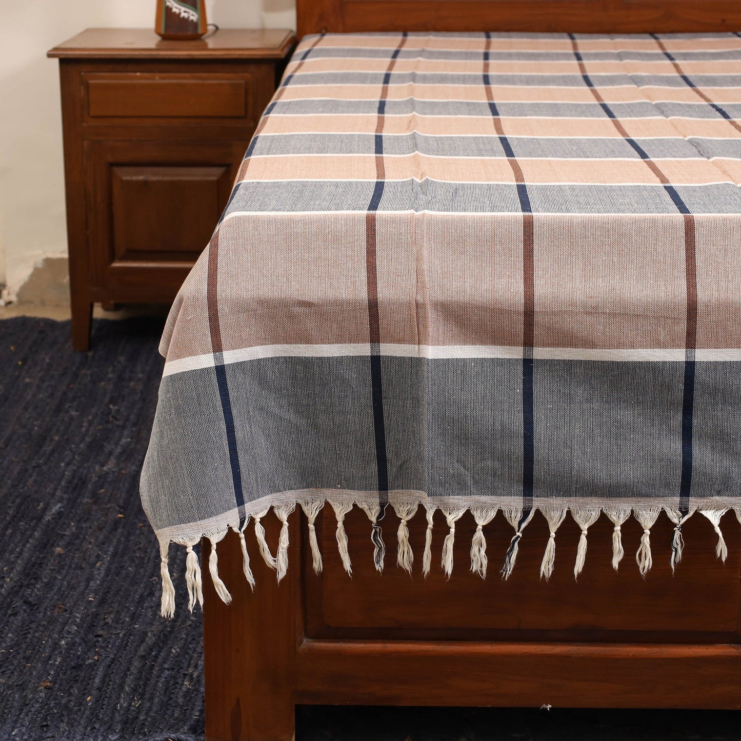 Multicolor - single handloom cotton bed sheet (90 x 60 in)