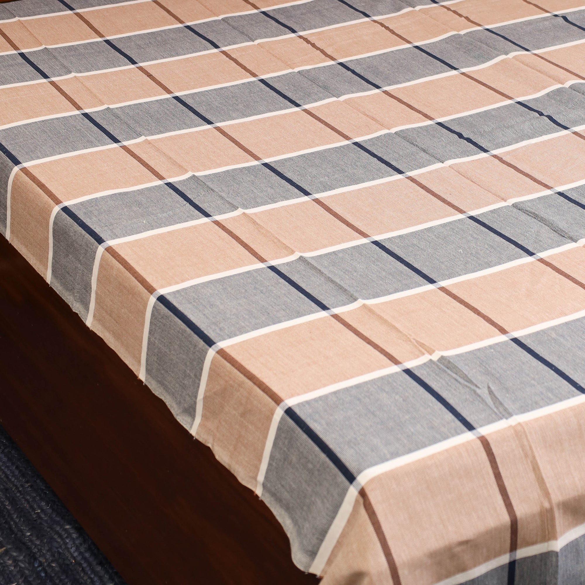 Multicolor - single handloom cotton bed sheet (90 x 60 in)