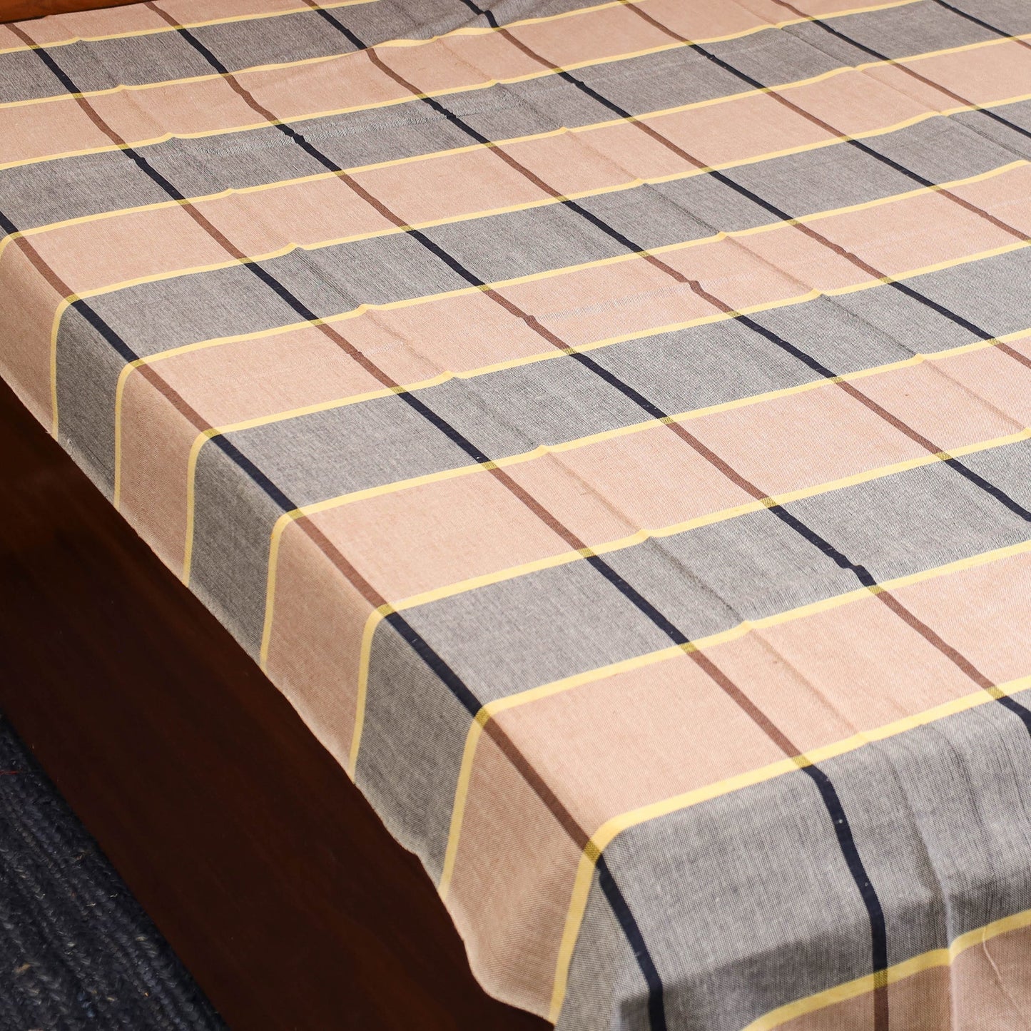 Multicolor - single handloom cotton bed sheet (90 x 60 in)