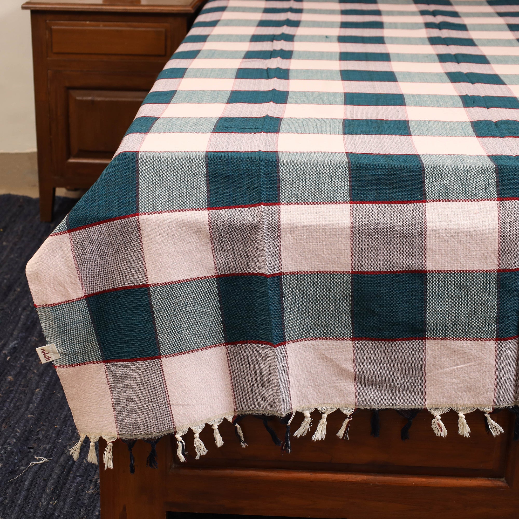 Multicolor - single handloom cotton bed sheet (90 x 60 in)