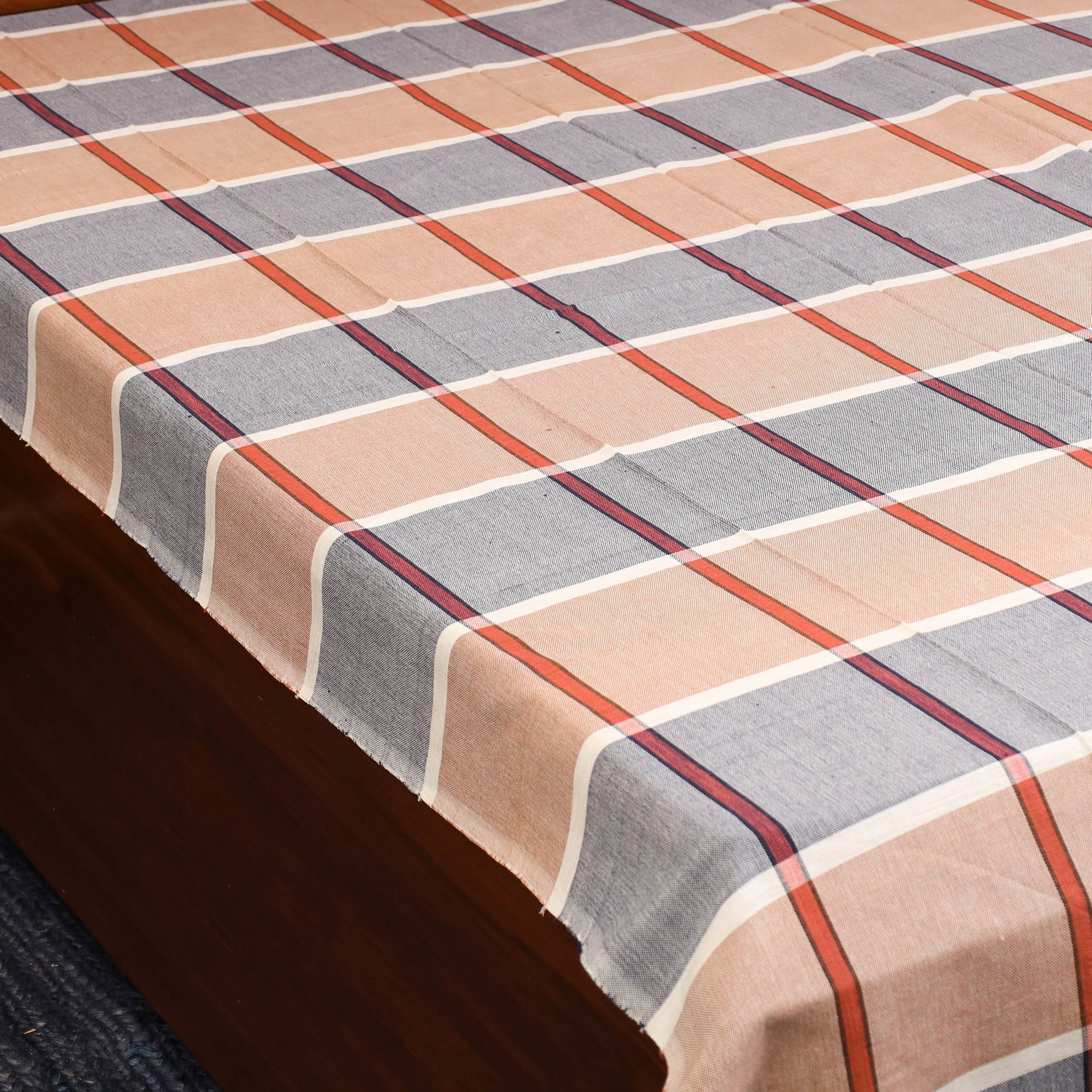 Multicolor - single handloom cotton bed sheet (90 x 60 in)