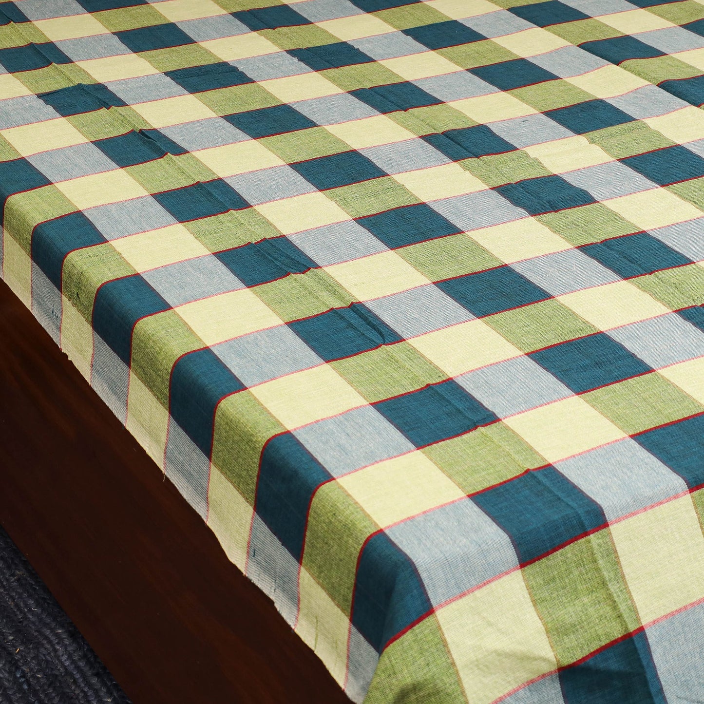 Multicolor - single handloom cotton bed sheet (90 x 60 in)