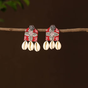 Multicolor - siya fabart shell work earrings - handcrafted