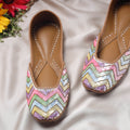 Multicolor Handstitched Embroidered Jutti 