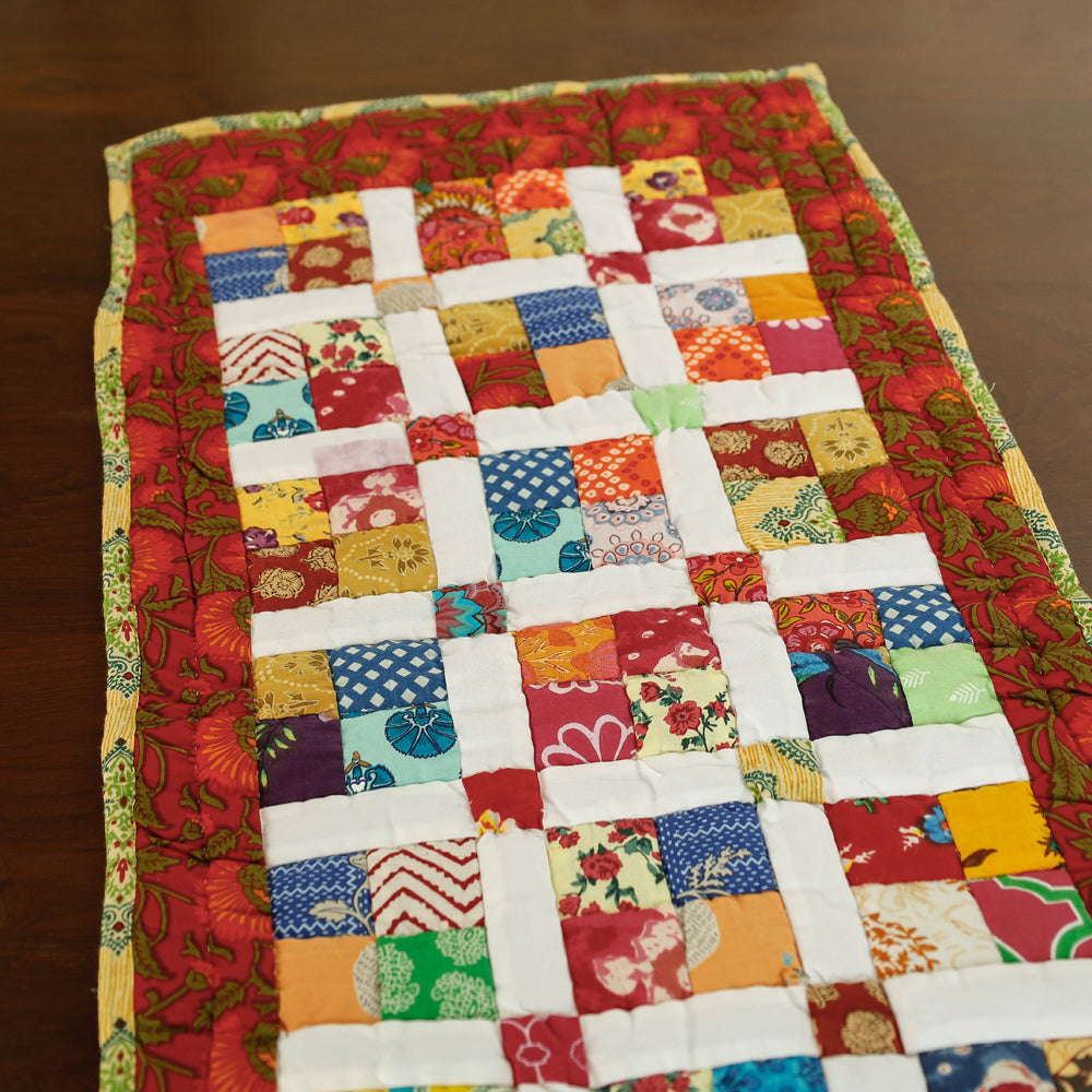 Multicolor Applique Quilted Table Runner Online in India