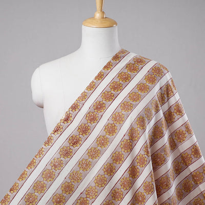  Sanganeri Block Print Fabric - Floral Rajasthani