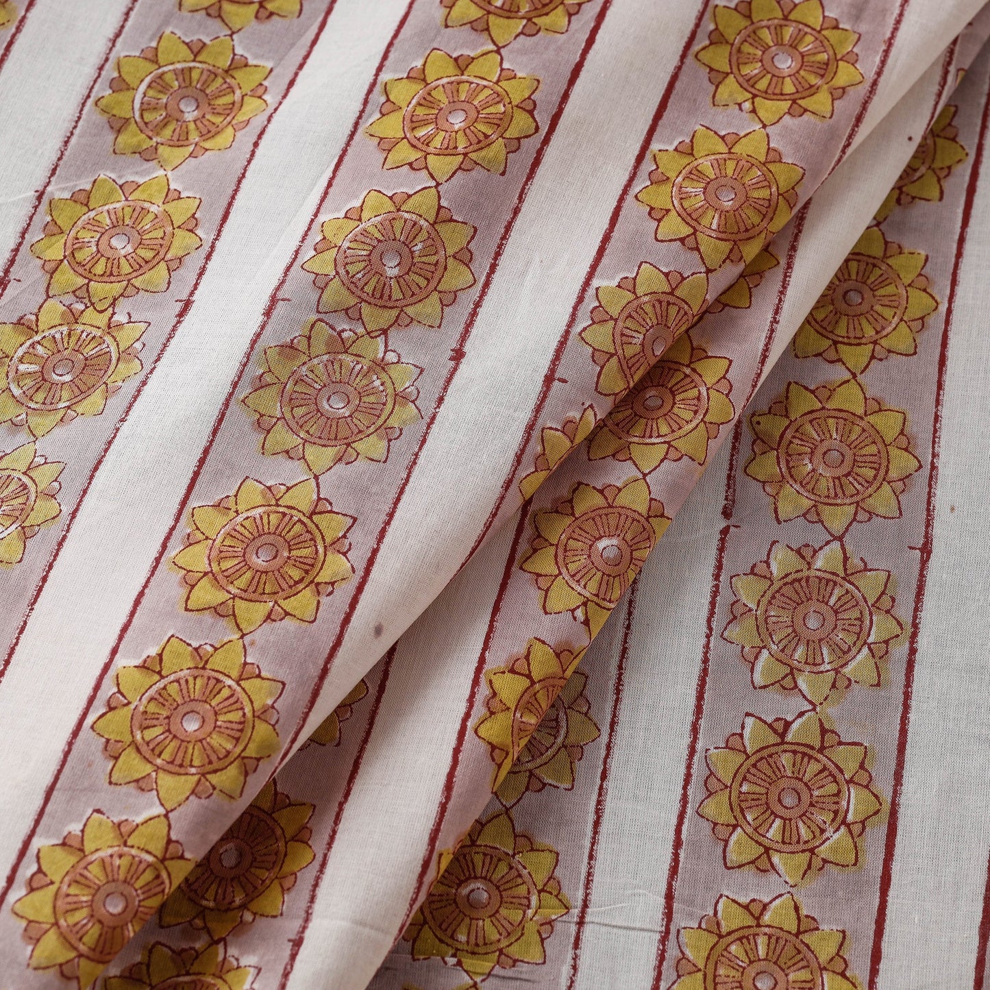  Sanganeri Block Print Fabric - Floral Rajasthani
