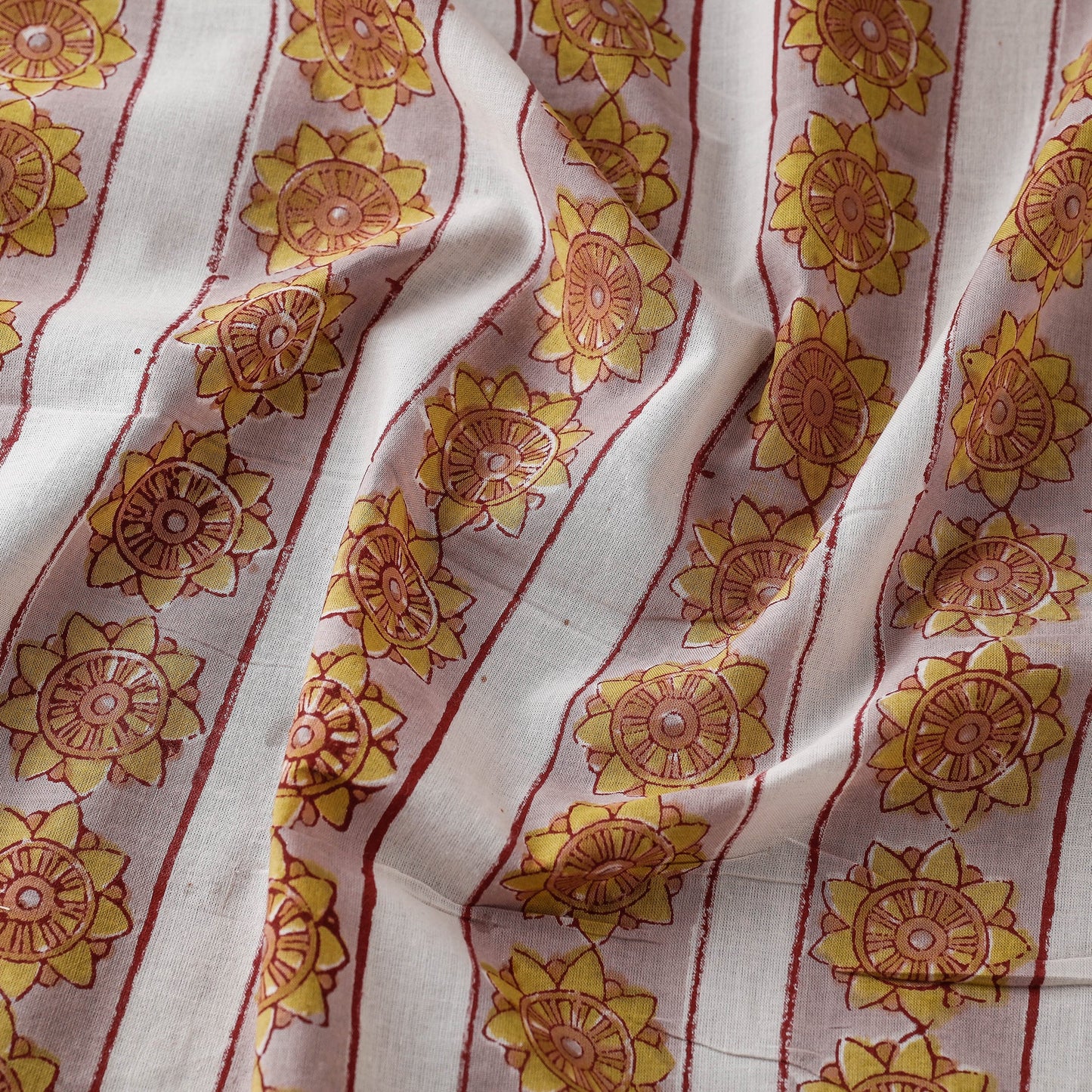  Sanganeri Block Print Fabric - Floral Rajasthani