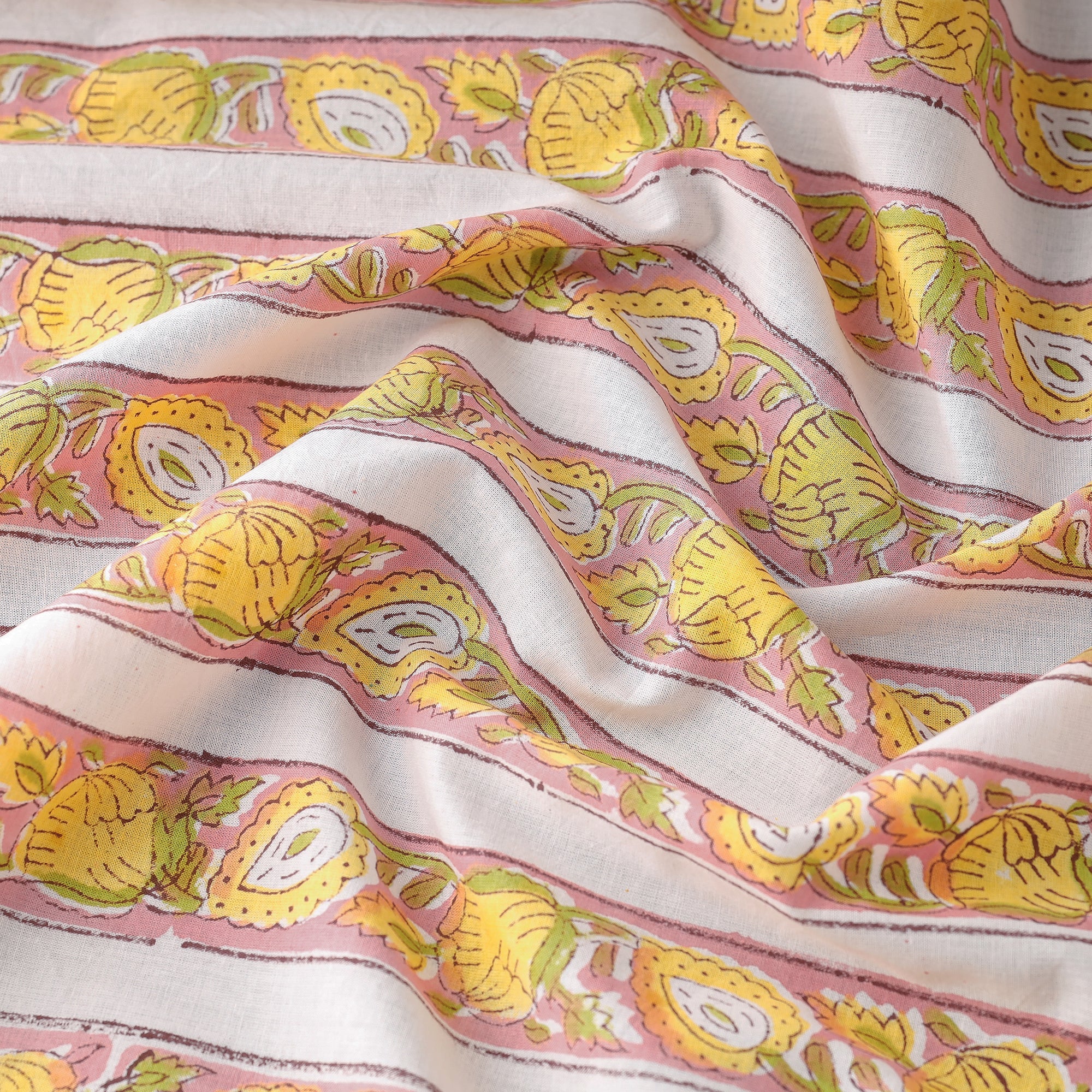  Sanganeri Block Print Fabric - Floral Rajasthani