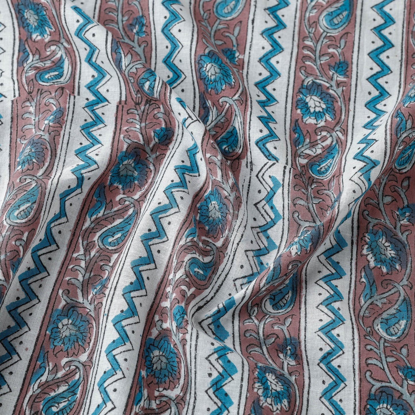  Sanganeri Block Print Fabric - Floral Rajasthani