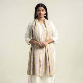  Sujani Hand Embroidery Handloom Tussar Silk Stole 