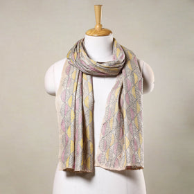  Sujani Hand Embroidery Handloom Tussar Silk Stole 