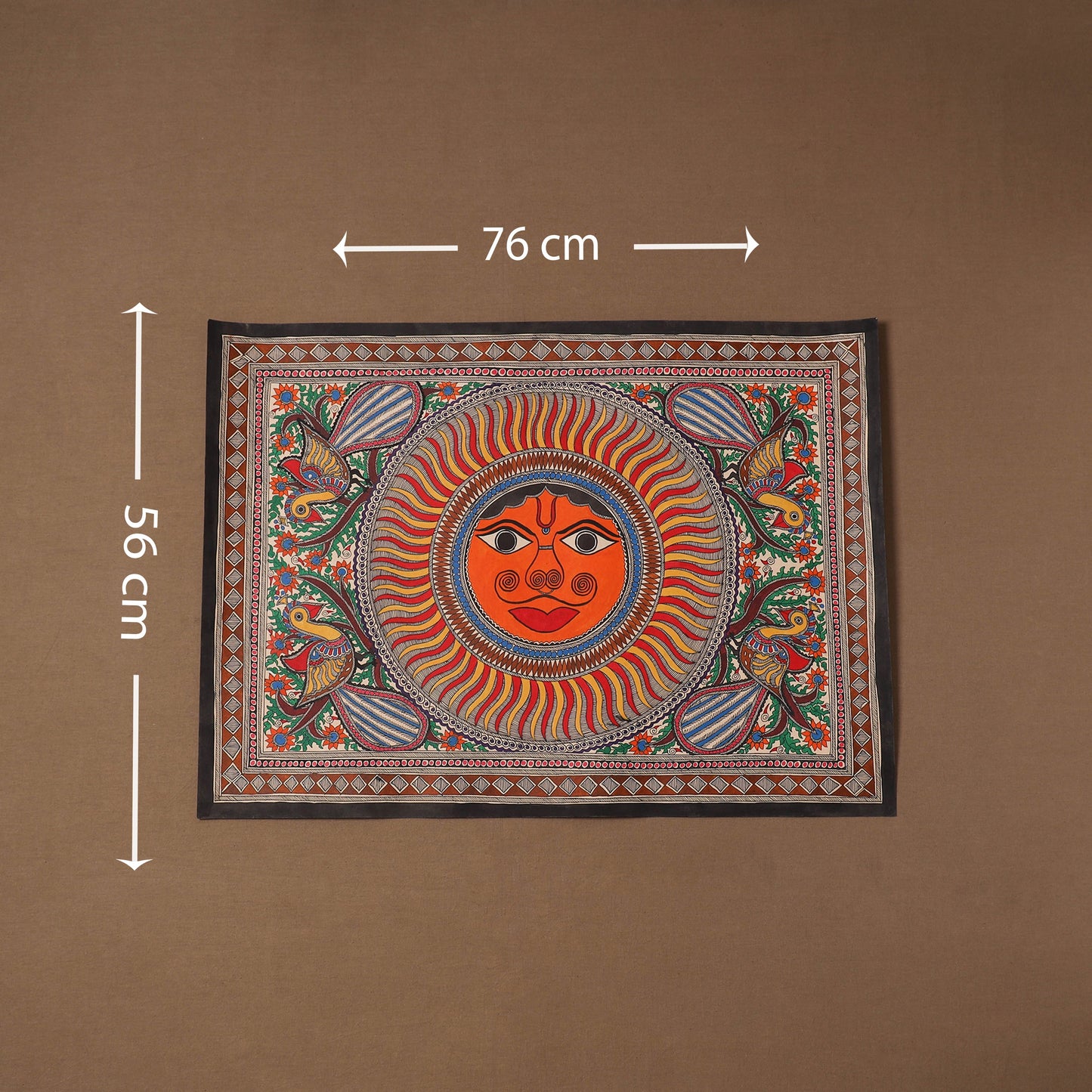 Handpainted madhubani painting by hira devi (22 x 30 in) 08