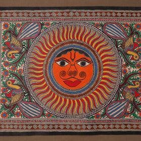 Handpainted madhubani painting by hira devi (22 x 30 in) 08