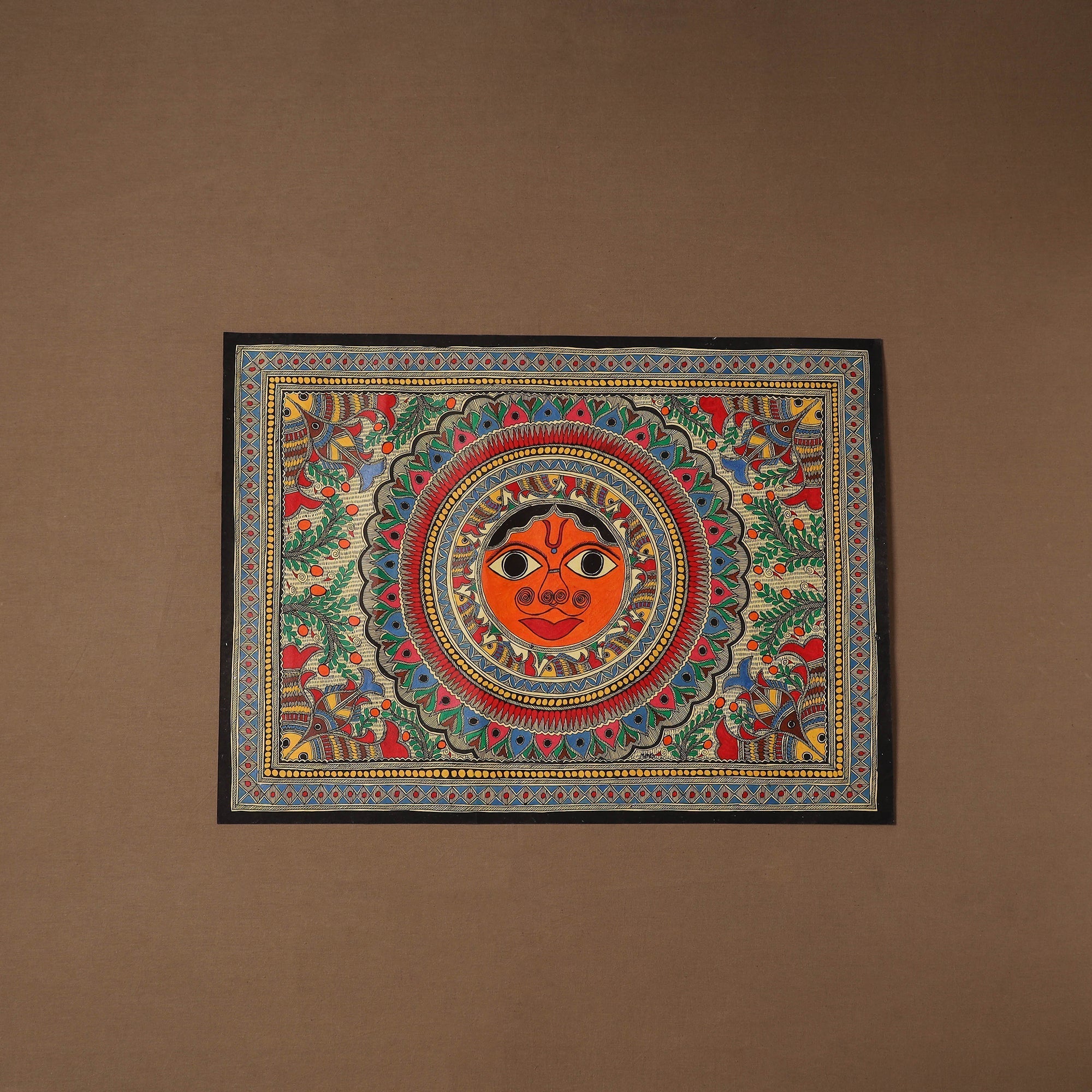 Handpainted madhubani painting by hira devi (22 x 30 in) 01