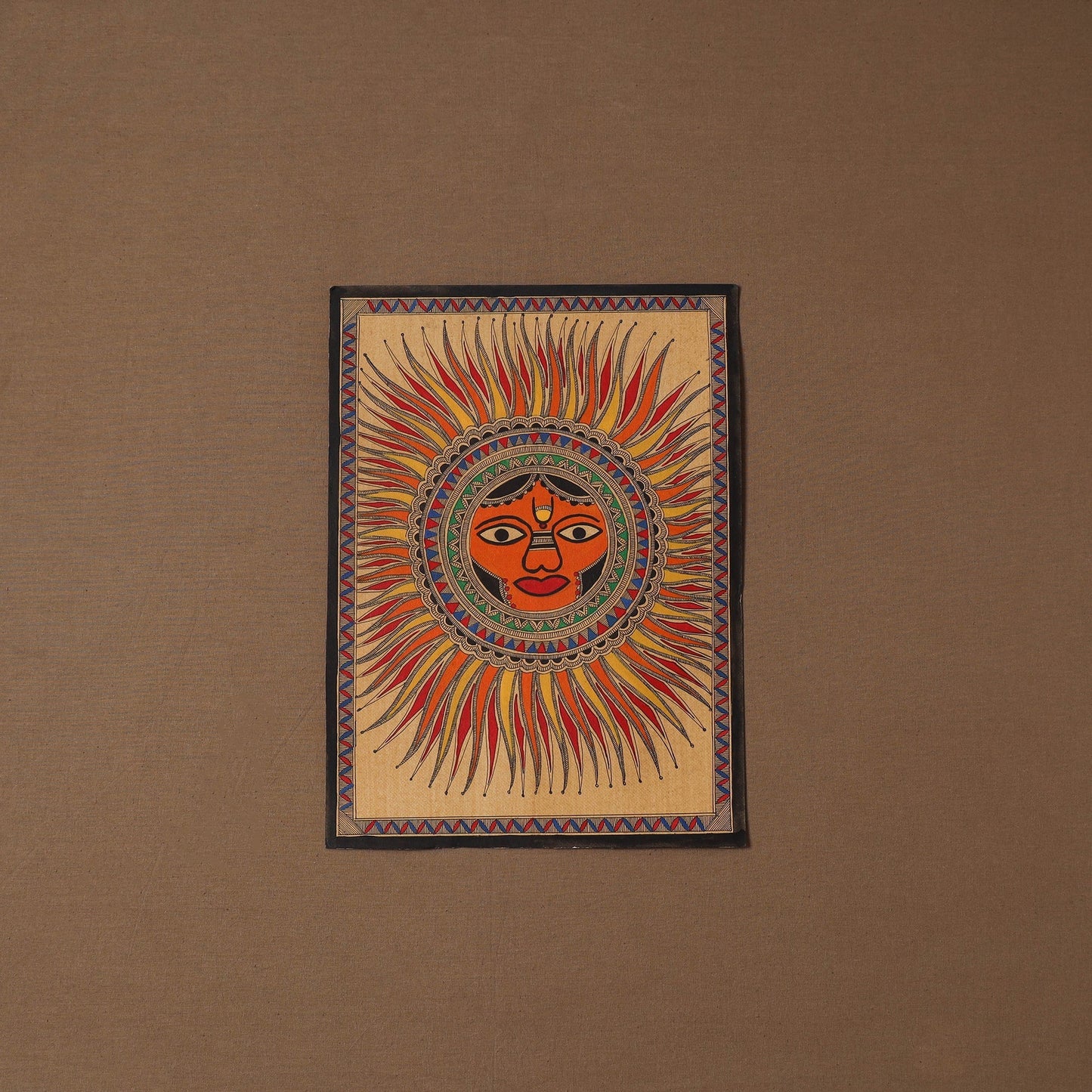 Handpainted madhubani painting by hira devi (14 x 11 in) 31