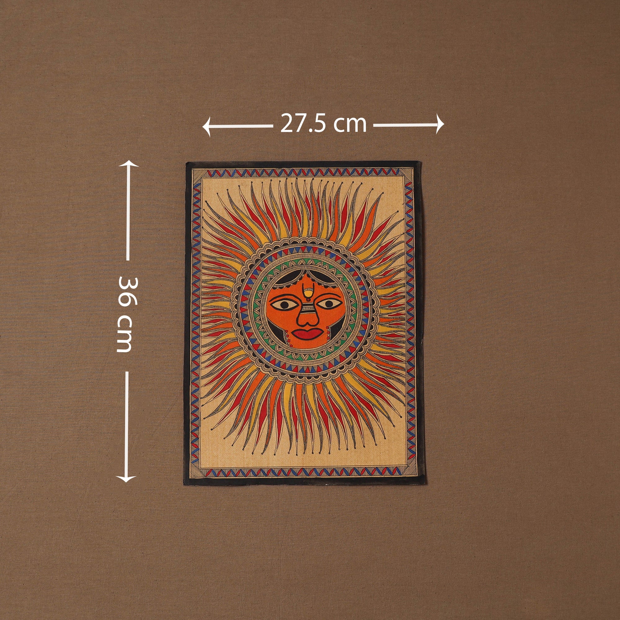 Handpainted madhubani painting by hira devi (14 x 11 in) 31